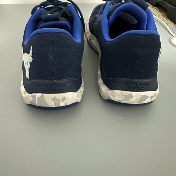 Under Armour Project Rock BSR 2 Shoes Mens 9 1/2 Marble Charged Blue/ pre owned - Picture 2 of 10